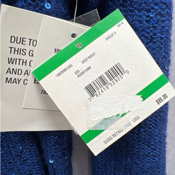 Anne Klein  Sequined Texture Knit Woman Sweater Hoodie Size Large $99 Value NWT - Picture 10 of 12